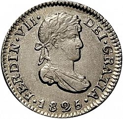 Large Obverse for 1/2 Real 1825 coin