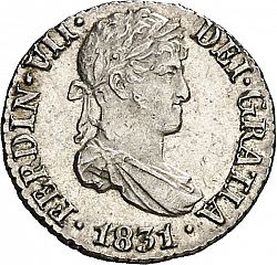 Large Obverse for 1/2 Real 1831 coin