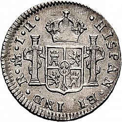 Large Reverse for 1/2 Real 1809 coin