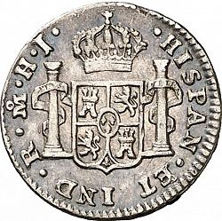 Large Reverse for 1/2 Real 1812 coin