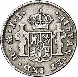 Large Reverse for 1/2 Real 1812 coin