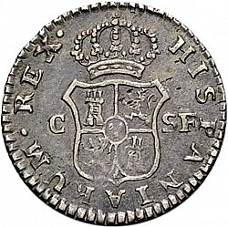 Large Reverse for 1/2 Real 1812 coin