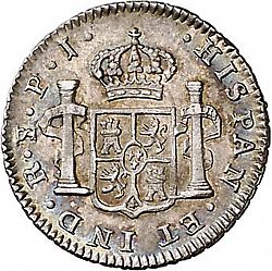 Large Reverse for 1/2 Real 1818 coin