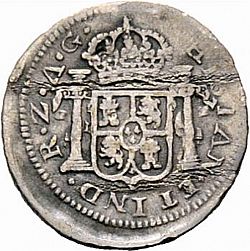 Large Reverse for 1/2 Real 1820 coin