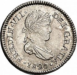 Large Reverse for 1/2 Real 1820 coin