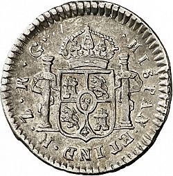 Large Reverse for 1/2 Real 1821 coin