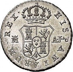 Large Reverse for 1/2 Real 1824 coin