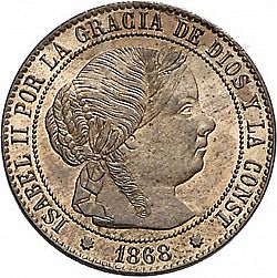 Large Obverse for 1/2 Céntimo Escudo 1868 coin