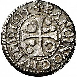 Large Reverse for 1/2 Croat 1611 coin