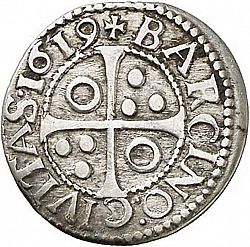 Large Reverse for 1/2 Croat 1619 coin