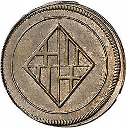 Large Obverse for 1/2 Cuarto N/D coin
