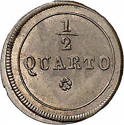 Large Reverse for 1/2 Cuarto N/D coin