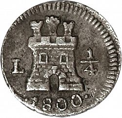 Large Obverse for 1/4 Real 1800 coin