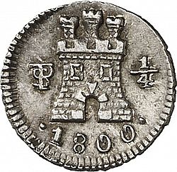Large Obverse for 1/4 Real 1800 coin