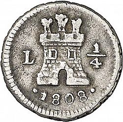 Large Obverse for 1/4 Real 1808 coin