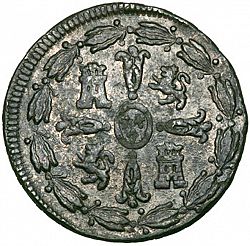 Large Reverse for 1/4 Real 1814 coin