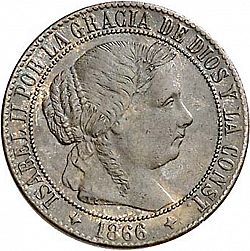 Large Obverse for 1 Céntimo Escudo 1866 coin