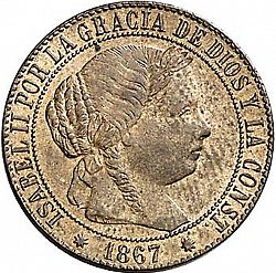 Large Obverse for 1 Céntimo Escudo 1867 coin