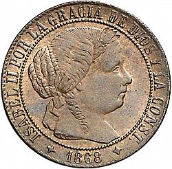 Large Obverse for 1 Céntimo Escudo 1868 coin