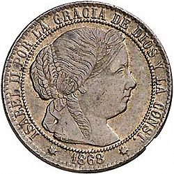 Large Obverse for 1 Céntimo Escudo 1868 coin