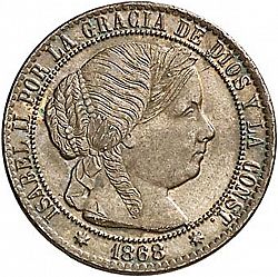 Large Obverse for 1 Céntimo Escudo 1868 coin