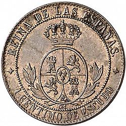 Large Reverse for 1 Céntimo Escudo 1867 coin