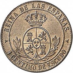 Large Reverse for 1 Céntimo Escudo 1867 coin