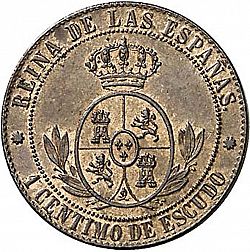 Large Reverse for 1 Céntimo Escudo 1867 coin