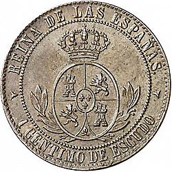 Large Reverse for 1 Céntimo Escudo 1867 coin