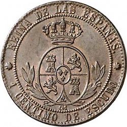 Large Reverse for 1 Céntimo Escudo 1868 coin