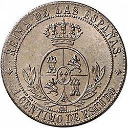 Large Reverse for 1 Céntimo Escudo 1868 coin