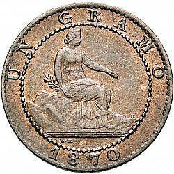 Large Obverse for 1 Céntimo 1870 coin