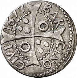 Large Reverse for 1 Croat 1677 coin