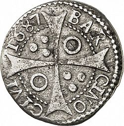 Large Reverse for 1 Croat 1687 coin