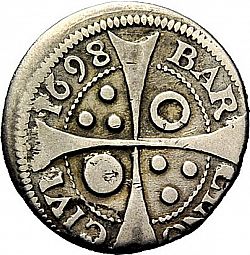 Large Reverse for 1 Croat 1698 coin