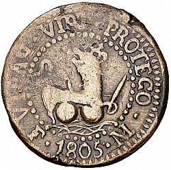 Large Reverse for 1 Cuarto 1805 coin
