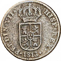 Large Obverse for 1 Cuarto 1813 coin