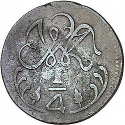 Large Reverse for 1 Quarto 1814 coin