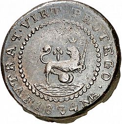 Large Reverse for 1 Quarto 1834 coin