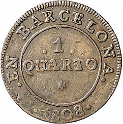 Large Reverse for 1 Cuarto 1808 coin