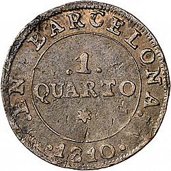Large Reverse for 1 Cuarto 1810 coin