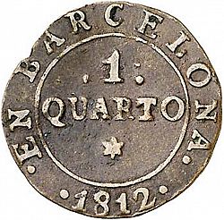 Large Reverse for 1 Cuarto 1812 coin
