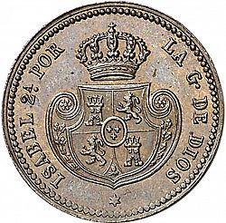 Large Obverse for 1 Décima Real 1850 coin