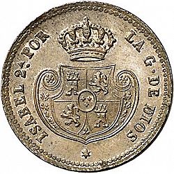 Large Obverse for 1 Décima Real 1852 coin