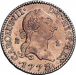Large Obverse for 1 Maravedí 1773 coin