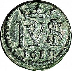 Large Obverse for 1 Maravedí 1619 coin