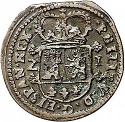 Large Obverse for 1 Maravedí 1719 coin