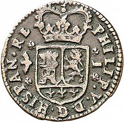 Large Obverse for 1 Maravedí 1720 coin