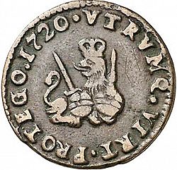 Large Reverse for 1 Maravedí 1720 coin