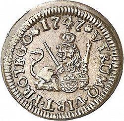 Large Reverse for 1 Maravedí 1747 coin